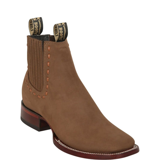 Women's Tan Square-Toe Booties