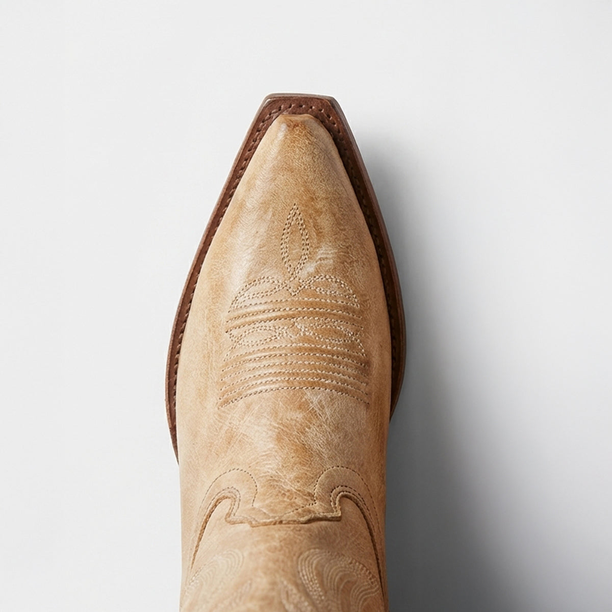 Women's Vintage Honey-Brown Knee-High Snip-Toe Boots