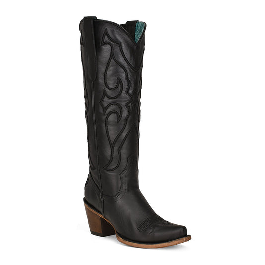 Women's Tall Black Snip-Toe Boots
