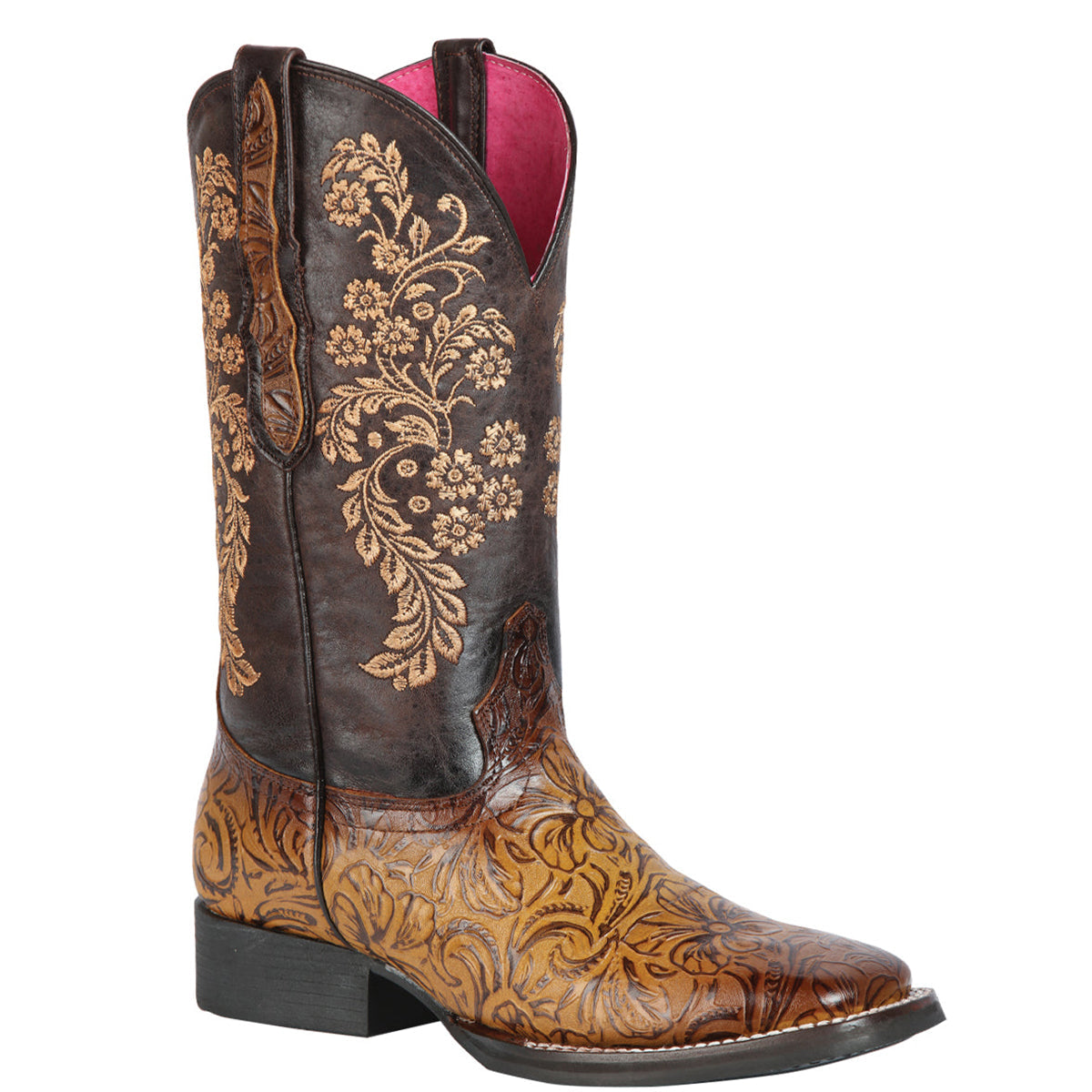 Oryx Tooled Leather Cowgirl Boots with Square Toe